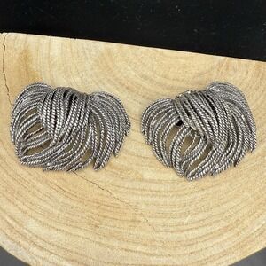 MUSI Shoe Clips Vintage Musi Silver Tone Rope Design Shoe Clip Shoe Accessory